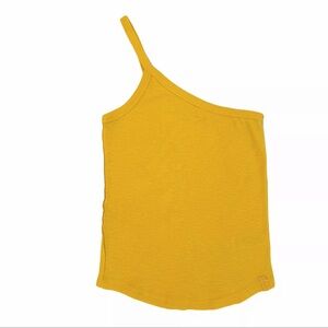 Free People Women's One Way or Another Tank One Shoulder in Gold/Yellow Med